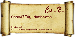 Csanády Norberta névjegykártya